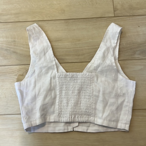 Madewell Linen Gwen Crop Vest Top Size 6 - Picture 4 of 4